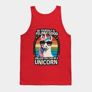 Be Yourself Is Feline Good Unicorn T-Shirt Tank Top